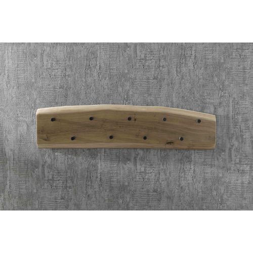 Garderobenpaneel SIT, schwarz (natur, schwarz), B:24cm T:6cm, Massivholz, Metall, Garderobenpaneele