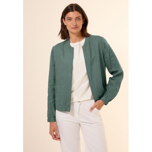 Blouson CECIL, Damen, Gr. L (42), balmy khaki, Stoff, 100% Leinen, unifarben, casual, normal normal, hoch geschlossener Ausschnitt, Langarm Bündchen, Jacken, mit Stehkragen