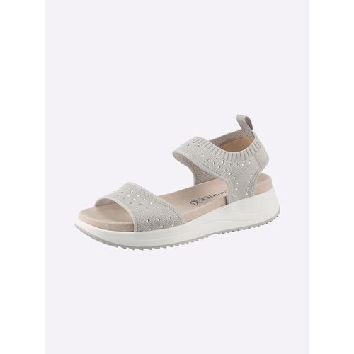 Sandale CAPRICE, Damen, Gr. 39, grau (hellgrau), Textil, sportlich, Schuhe