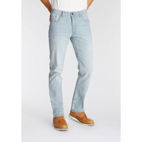 Straight-Jeans AJC, Herren, Gr. 38, Länge 34, l.blau use, Denim/Jeans, Obermaterial: 98% Baumwolle, 2% Elasthan, unifarben, modisch, normal normal, Jeans, gerade geschnitten, Used-Look-Waschung, niedrige Leibhöhe