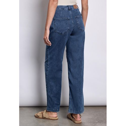 Loose-fit-Jeans STREET ONE, Damen, Gr. 29, Länge 30, blau (dunkelblau wash), Jeans, 75% Baumwolle, 12% Modal, 9% Polyester, 4% Elasthan, unifarben, casual, normal, Jeans, im Loose Fit