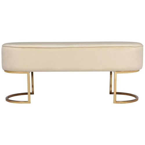 Kayoom Sitzbank , Creme, Gold , Metall, Textil , Sperrholz , 40x42x105 cm , Bsci , Esszimmer, Bänke, Sitzbänke
