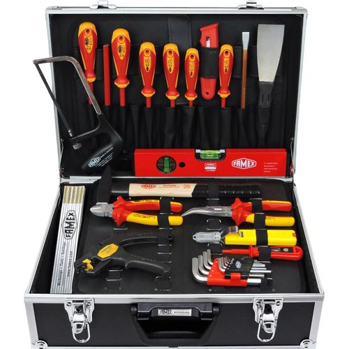 FAMEX 789-10 Werkzeugkoffer mit Werkzeug für Elektriker