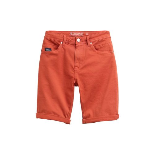 TOM TAILOR Herren TTMORRIS RELAXED Jeans Shorts im Washed Look, orange, Uni, Gr. 38