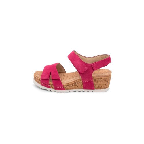 farbenfrohe Sandale Veloursleder fuchsia