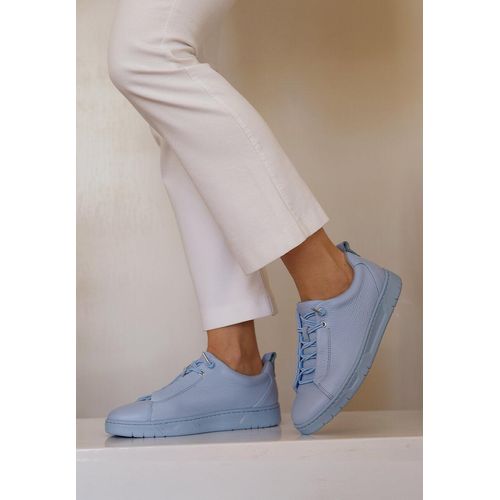 sehenswerter Sneaker Hirschleder hellblau