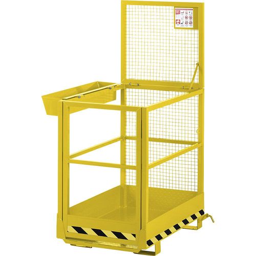 Arbeitskorb Typ RAK-Slim, Aufnahme schmale Seite, ohne Rollen, verkehrsgelb RAL 1023 kaiserkraft