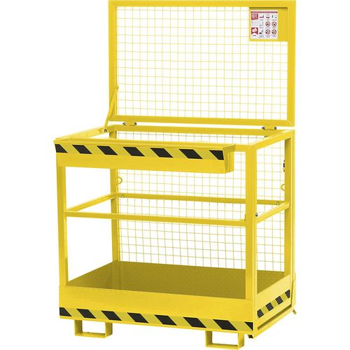 Arbeitskorb Typ RAK, Aufnahme breite Seite, ohne Rollen, verkehrsgelb RAL 1023 kaiserkraft