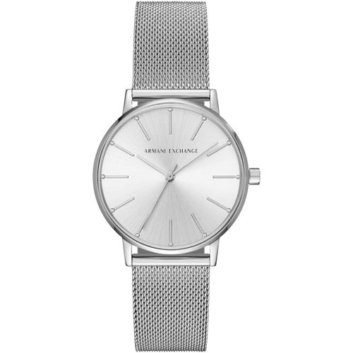 Quarzuhr ARMANI EXCHANGE, silber (silberfarben, silberfarben), Armbanduhren, Damen, Armbanduhr, Damenuhr, analog, Edelstahlarmband
