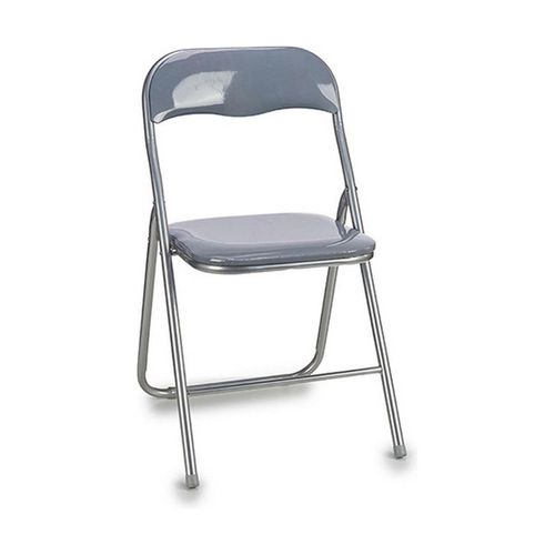 Gepolsterte Campingstuhl Grau PVC Metall