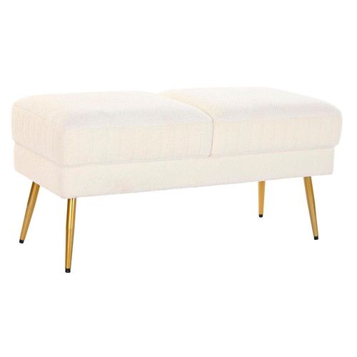 Hocker DKD Home Decor 106 x 45 x 50 cm Gold Metall Weiß
