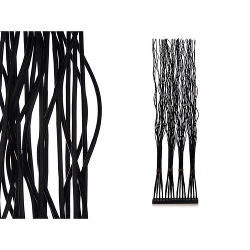Spanische Wand MJ84091-N Schwarz Weidenholz 50 x 182 x 13 cm 4 Sträuße