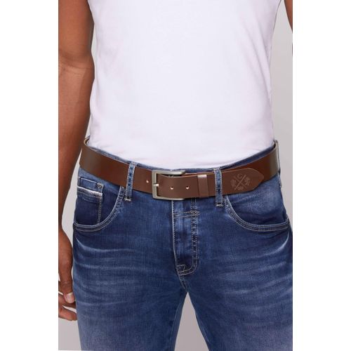 Ledergürtel CAMP DAVID, Damen, Gr. 120, braun, Leder, unifarben, casual, Gürtel, mit Logo-Prägung