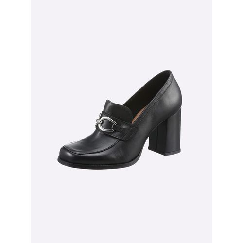 Pumps HEINE, Damen, Gr. 35, schwarz, Leder, Glattleder, feminin, Schuhe