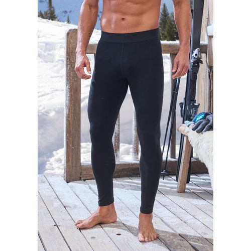 Leggings AUTHENTIC LE JOGGER, Herren, Gr. XL (56/58), N-Gr, schwarz, Single Jersey, Obermaterial: 78% Viskose, 17% Wolle, 5% Elasthan, unifarben, Basic, sehr schmal knöchellang, Hosen Lange Unterhose, mit wärmendem Wollanteil