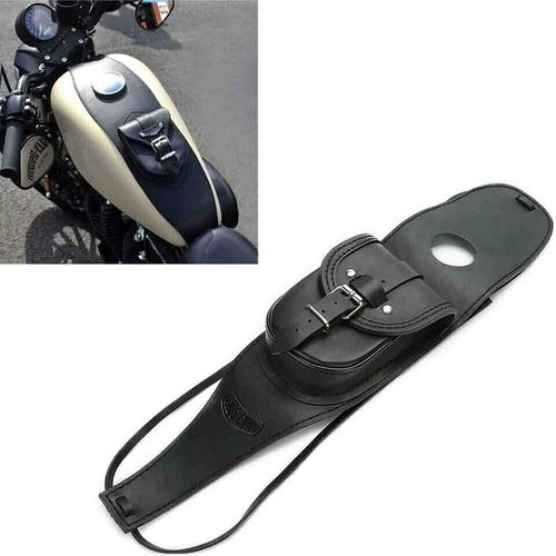 Motorrad PolyurethanTankpanel aus Leder mit Tasche für Sportsterfor Sportster schwarz