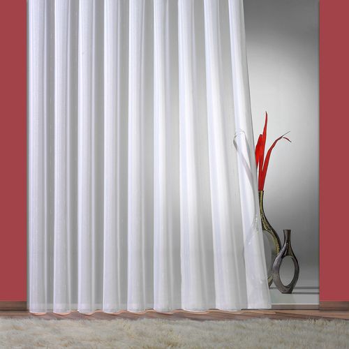 Gardine WECKBRODT "Fee" Gr. 21, weiß, B:750cm H:160cm, Sablu00e9, Polyester, Gardinen, Websablè, halbtransparent, Faltenband, Bleiband, Store