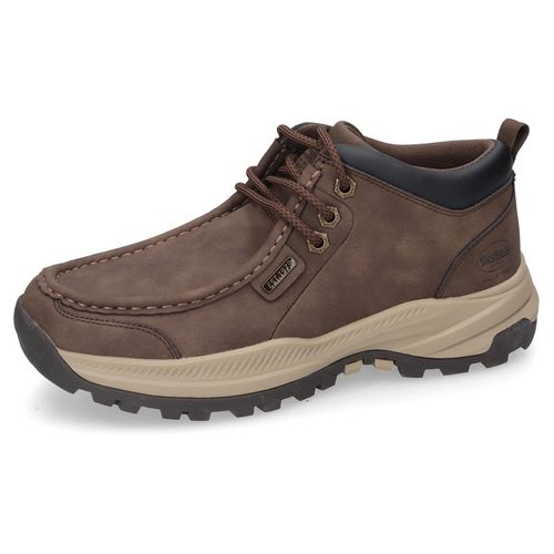 Schnürschuh DOCKERS BY GERLI, Herren, Gr. 43, braun (dunkelbraun), Nubuklederimitat, casual, Schuhe, Trekking Boots, Schnürschuh mit modischer Mokassin-Ziernaht