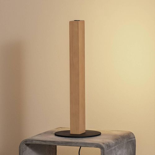 LED-Holztischleuchte Teo, buche, 42 cm, Touchdimmer