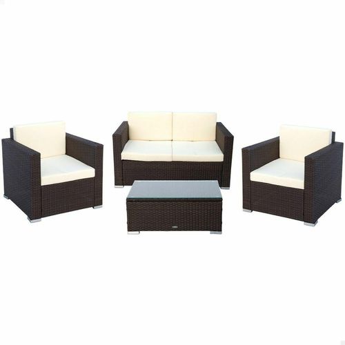 Gartenmöbel Aktive Schwarz Creme 128 x 72 cm