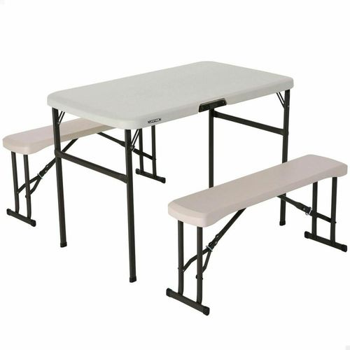 Tisch-Set mit Stühlen Lifetime Creme 106 x 61 x 74 cm