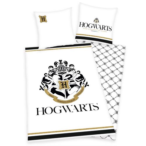 Harry Potter Hogwarts Bettwäsche mit Golddruck Größe 80x80 + 135x200 cm