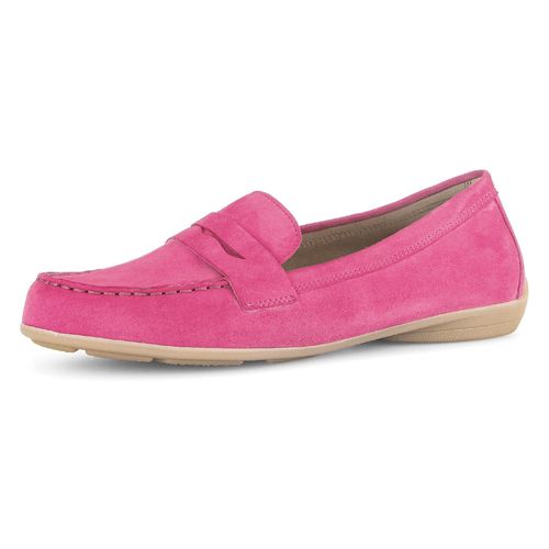 Mokassin GABOR, Damen, Gr. 37, pink, Ziegenveloursleder, unifarben, klassisch, Schuhe, Slipper, Bequemschuh, Flats mit Best Fitting-Ausstattung
