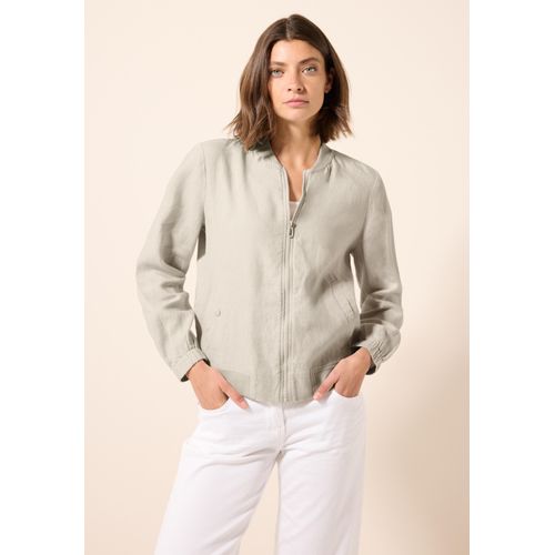 Blouson CECIL, Damen, Gr. L (42), pumice beige, Stoff, 100% Leinen, unifarben, casual, normal normal, hoch geschlossener Ausschnitt, Langarm Bündchen, Jacken, mit Stehkragen