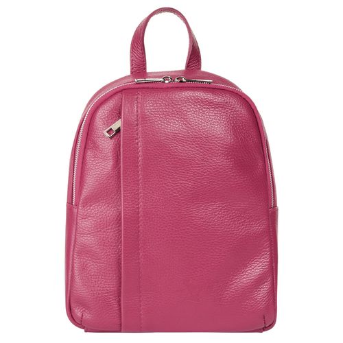 Cityrucksack SAMANTHA LOOK, Gr. H/T: 29cm x 9cm, onesize, pink, Rindsleder, Leder, casual, Rucksäcke, Echt Leder, Made in Italy