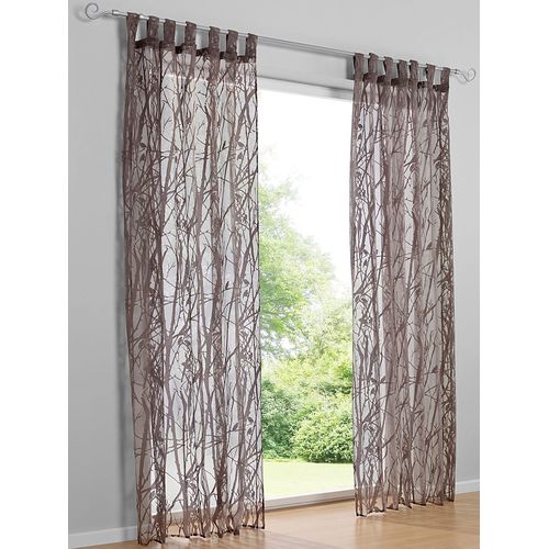 Gardine HEINE HOME Gr. 4, braun, B:140cm H:245cm, Polyester, Viskose, Gardinen