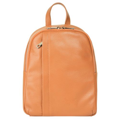 Cityrucksack SAMANTHA LOOK, Gr. H/T: 29cm x 9cm, onesize, orange, Rindsleder, Leder, casual, Rucksäcke, Echt Leder, Made in Italy