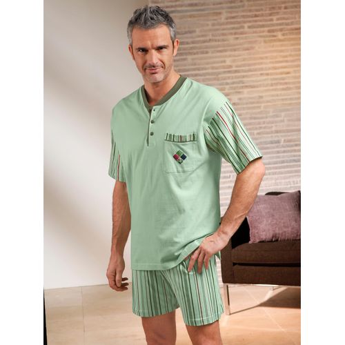 Schlafanzug COMTE, Herren, Gr. 54, grün (schilf), 100% Baumwolle, Kurzarm, Homewear-Sets