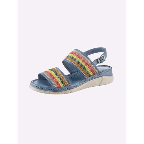 Sandale GEMINI, Damen, Gr. 40, blau (jeansblau), Glattleder, sportlich, Schuhe