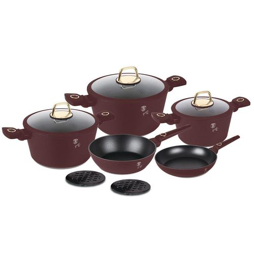 Berlinger Haus BH-8050, Gemischtes Set, Bordeaux, Gold, Aluminium, Titan Pro, Bordeaux, 20 cm