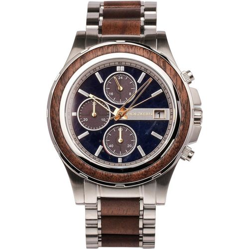 Holzkern Herren-Chronograph Solar Koh Mak Walnuss/Marmor