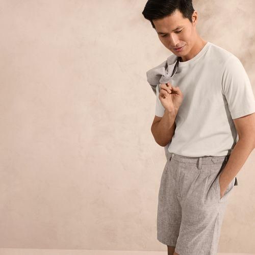 Leinenmix-Shorts, Herren,  Braun, Leinen/Baumwoll-Mischung, by Lands' End