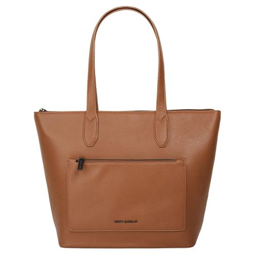 Shopper BETTY BARCLAY, Damen, Gr. B/H/T: 42cm x 30cm x 13cm onesize, braun (cognac), Kunstfaser, unifarben, leicht glänzend, Taschen