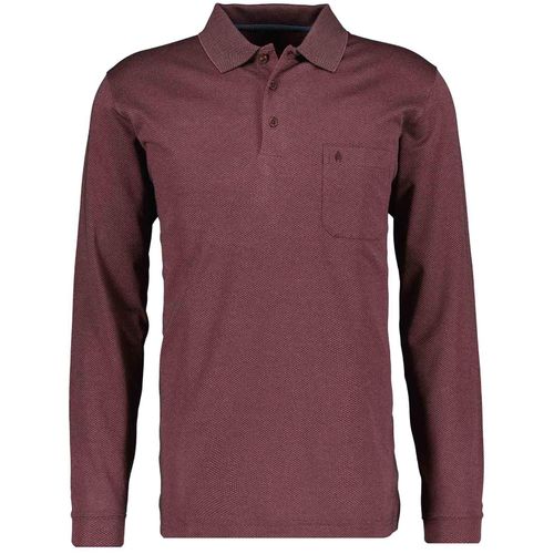Poloshirt RAGMAN, Herren, Gr. XL, rot (bordeauxrot), Baumwollmischung, casual, regular fit, ohne Ausschnitt, Langarm, Shirts