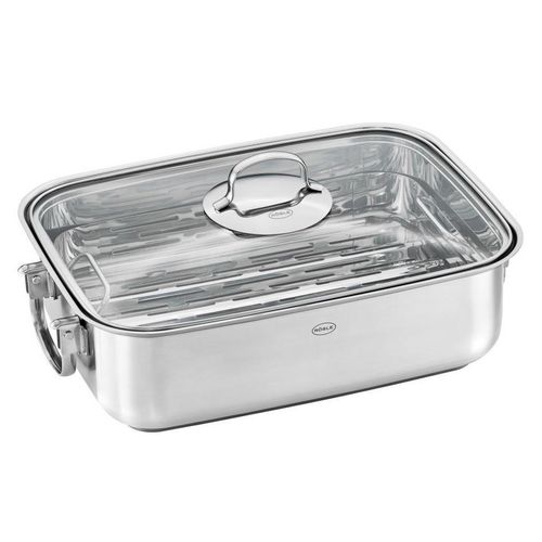 Rösle Bräter Elegance , Transparent , Metall , rechteckig , 28.3x17.9x40.3 cm , backofengeeignet,backofengeeignet , Kochen, Töpfe, Bräter