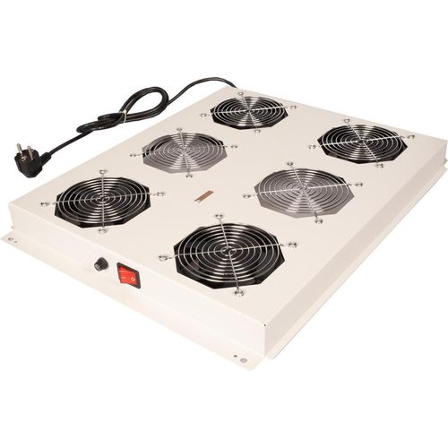 ROLINE 19-Zoll Dachlüftereinheit 4 Lüfter, ON/OFF für Serverschrank grau