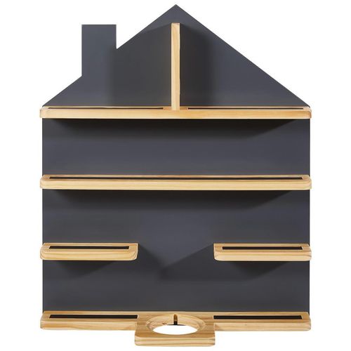 Ben'n'jen Regal , Grau, Natur , Holz , Kiefer , massiv , Häuschen , 5 Fächer , 50x60x15 cm , FSC , Typenauswahl, Toniebox und tonies®-Figuren
