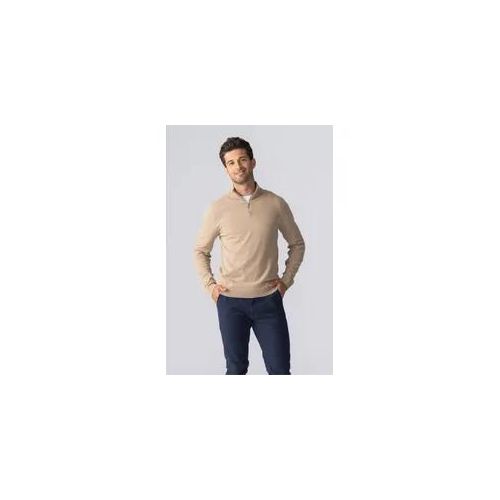Pullover halb Reißverschluss - Sand - Mann - 2xl - TeeShoppen