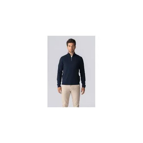 Pullover Halb Zip - Marine - Mann - S - TeeShoppen