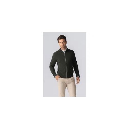 Pullover Zip Strickjacke - Armee - Mann - S - TeeShoppen