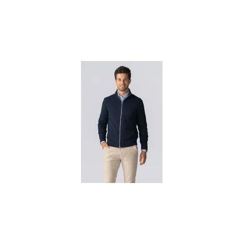 Pullover Zip Strickjagan - Marine - Mann - M - TeeShoppen