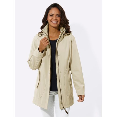 Softshelljacke CASUAL LOOKS, Damen, Gr. 48, beige (sand), 94% Polyester, 6% Elasthan, unifarben, Langarm, Jacken