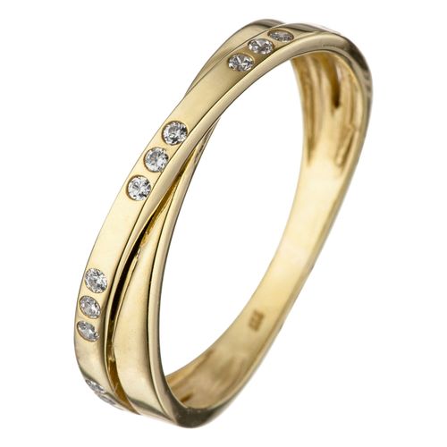Goldring JOBO Gr. 50, gold (gelbgold 333), Fingerringe, Damen, 50, Gelbgold 333, 333 Gold mit Zirkonia