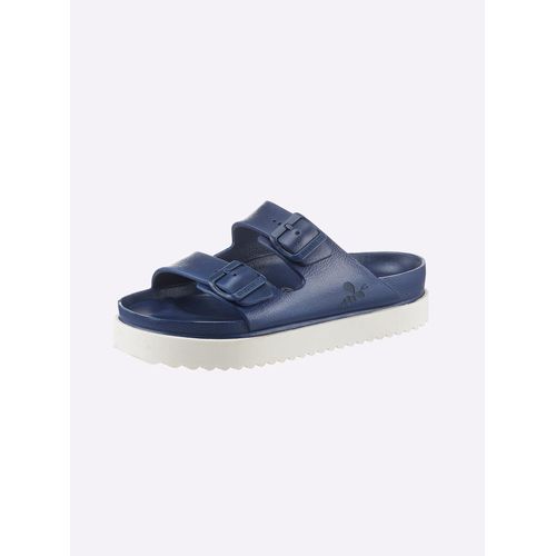 Pantolette HEINE, Damen, Gr. 37, blau (marine), Synthetik, Schuhe