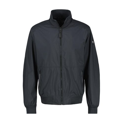 Blouson LERROS, Herren, Gr. L, blau (blau night), Obermaterial: 100% Polyester, unifarben, casual, regular fit taillenbedeckt, Langarm Rippbündchen, Jacken, mit Logo Stickerei