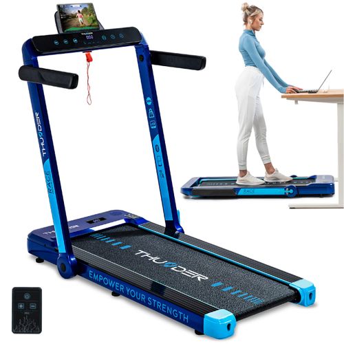 Laufband Thunder RACE-BLUE 105x40,5cm 14km/h Show klappbar Lautsprecher Bluetooth Transportrollen